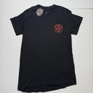 Last Call Co Shirt Mens Small Black Devil Made Me Do It Graphic Tee Back Print